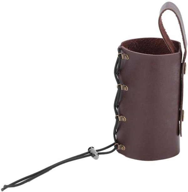 Motorcycle Cup Holder,  Leather Motorbike Adjustable Drink Cup Bottle Holder Water Beverage Mount Stand Bike Water Bottle Holder(Brown)
