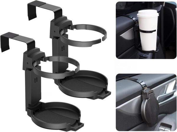 2PCS Car Cup Holder, Adjustable Folding Drink Holders for Soda Cans, Water Bottles, Coffee Cup
