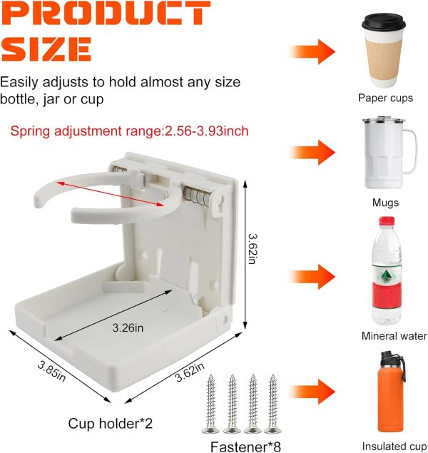 Portable Drink Carrier with Handle, 6 Cup Foldable Portable Drink Carrier, Reusable Cup Holder Carry Coffee, Wine, Cocktails, Hot and Cold Beverages for Delivery and Take Out (Black) - Image 2