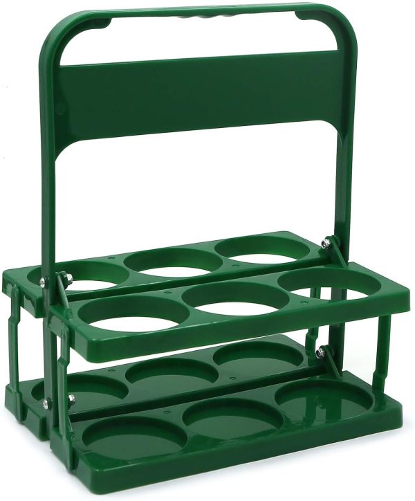 Portable Drink Carrier for Big Cups, Foldable Plastic Cup Holder, Reusable Cup Holder Carrier with Handle, Drink Delivery Carrier, Green