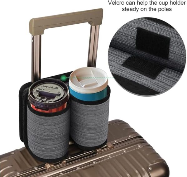 Luggage Travel Cup Holder, Universal Suitcase Drinks Beverage Holder, Free Hands Suitcase Cup Caddy Gifts for Travelers Flight Attendants - Image 2