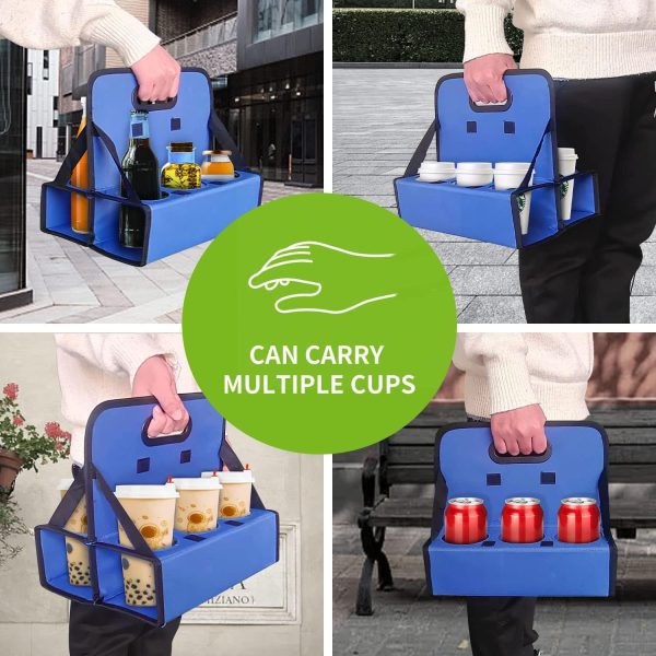 1PCS Luggage Travel Cup Holder Portable Cup Holder Travel Drink Bag Foldable Travel Cup Holder for Beverages Airport Travel Accessories - Image 2