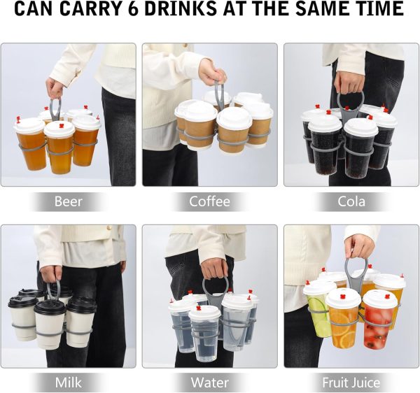 Luggage Cup Holder for Suitcases - Free Hand Drink Carrier, Multifunctional Travel Cup Holder Fits Suitcase Handles, Travel Accessories (Pink) - Image 2