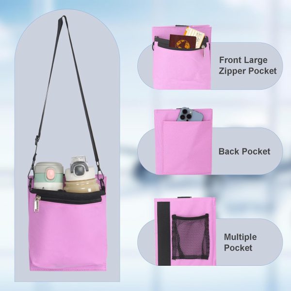 Luggage Cup Holder Travel Bag with Shoulder Strap，Universal Luggage Accessories for Flight Attendants，Adjustable for Different Sizes of Coffee Cups，Milk Bottle (Dark Grey) - Image 2
