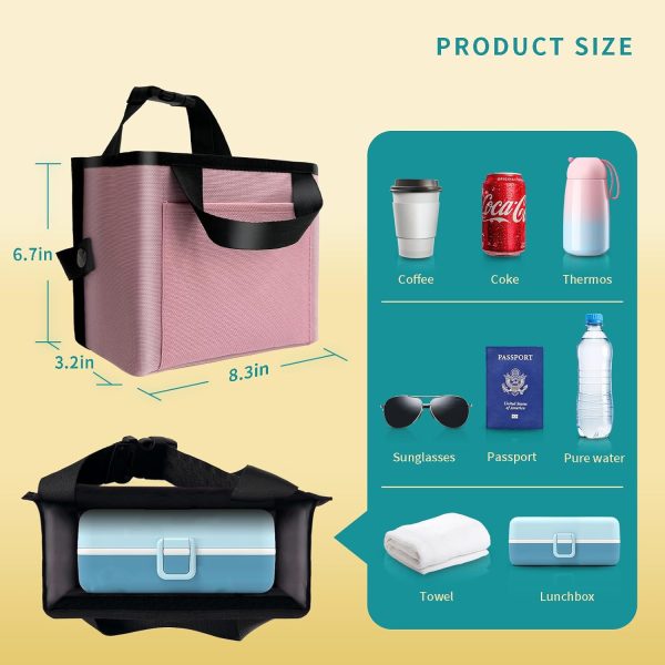 Travel Cup Holder for Suitcase, Portable Foldable Luggage Cup Holder, Free Hand Drink Caddy, Creative Travel Accessories, Gift for Travelers (Dark Gray) - Image 2