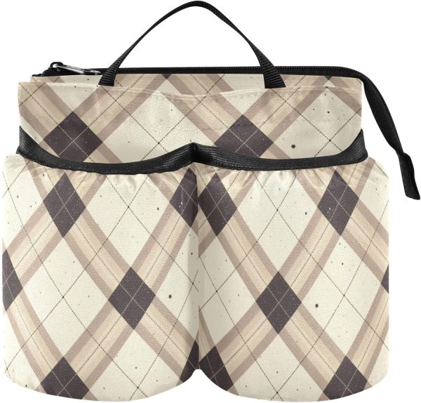 Cup Holder Suitcase Foldable Brown and Black Regular Lattice Luggage and Travel Accessories Travel Gifts for Suitcase Attachemt maleta de sombreros para